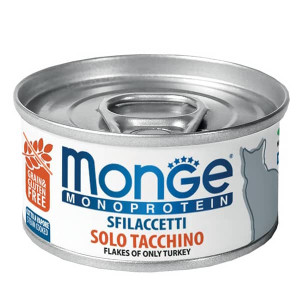 MONGE CAT MONOPROTEIN FLAKES TURKEY konservi kaķiem Tītars 80g